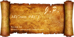 János Pál névjegykártya